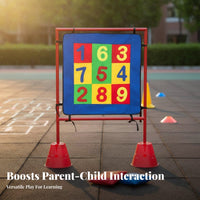 Enhances Hand-Eye Coordination Sticky Ball Target Set Improves Movement Skills Sticky Ball Target Game Indoor & Outdoor Play Hook and Loop Toss Game Promotes Physical Fitness for Preschoolers, Parents, Kindergarten, Backyard, Playground, Parties