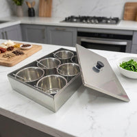 Stainless Steel Seasoning Rack, 6 Pieces, Seasoning Containers, Spice Rack, Household Kitchen Rack