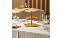 Wooden Cake Stand with Base Bamboo Dessert Display Stand with Shelves Wood Tray for Buffets, Weddings, Banquets