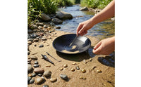 Set Riffled Gold Pan PP Prospecting Gear Black