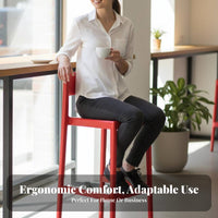 Space-Saving Stackable High Stool Minimalist Design Counter Chair With Footrest Kitchen Seating Easy to Clean for Homeowners, Business Owners, Adults, Cafe, Hotel, Restaurant, Dining Room