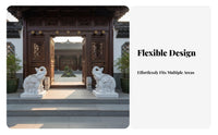 2 Pieces Chinese Gate Pier Elephant Stone White Marble Elephant Statue Traditional Design Outdoor Decoration for Homeowners, Patio, Home Decor