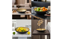 Oval Bowl with Hammered Texture Elegant Aluminum Bowl with Wide Large Serving Dish for Dining Table