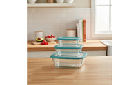 3 Piece Set Glass Food Container Set Transparent Body Kitchenware