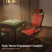 Breathable Design Woven Elastic Band Chair Flexible Support Office Seat Ergonomic Seating Furniture Lightweight for Mahjong enthusiasts, Students, Homeowners, Study Room, Small Spaces, Bedroom