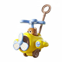 Airplane Push  Cart Chime Sounds Young Child Push Along Toy Educational Play-Influenced Cartoon for Young Children