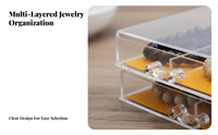 Rotatable Design Multi-Layer Bracelet Box Transparent View Rotating Jewelry Organizer Dust-Proof for Collectors, Desktop, Dressing Table
