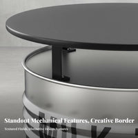 utilitarian aesthetic Oil Drum Chair and Table Retro Design Barrel Seating Creative theme Commercial Furnishing sturdyDuty for Bar Owners, Homeowners, partners, Restaurant, Garden, Backyard, Porch