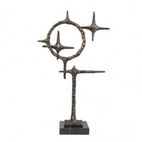 Abstract Sculpture Metal Tabletop Sculpture Modern Centerpiece for Living Room, Bookshelf