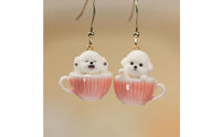 Earring with Teacup Charm Cute Earrings with Teacup Playful Cup Earrings for Teens