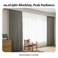 Sun Protection Solid Color Blackout Curtain 99.9% Light Blocking Grommet Top Blackout Panel Modern Design Room Darkening Shade Thickened Material for Day Sleepers, Alternating Schedule Workers, Home Theater Enthusiasts, Bedroom, Balcony, Nursery, Office