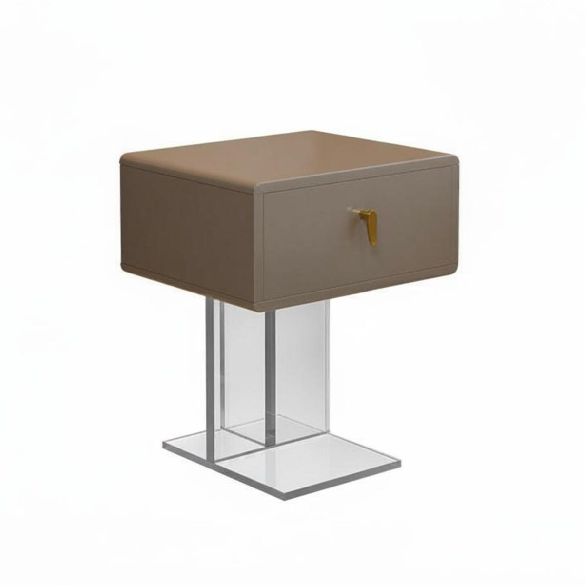 Modern Minimalist Design Bedside Stand Transparent frame Wavy Accent Table single-Piece Construction Nightstand Space-Saving for Apartment Dwellers, Homeowners, Adults, Small Spaces, Living Room, Entryway, Home Office