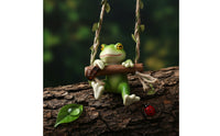 Frog Climbing Ladder Ornament Ready to Hang Frog Swing Figurine Cute for Garden, Balcony, Patio