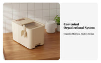 Airtight Seal Rice Storage Container Sliding Lid Rice Bin Food Grade Material for Kitchen, Pantry