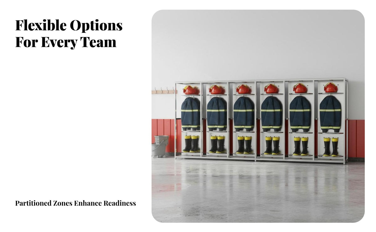 Firefighter Gear Rack Stainless Steel Construction Fire Station Uniform Rack 360° Rotation Rotating Turnout Gear Stand for Firefighters