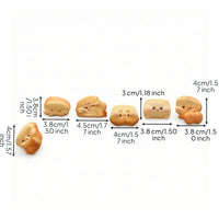 6 Pieces Kawaii Bread Figurine Cute Bread Figurines Lightweight Monitor Figurines Long-Lasting for Office Workers, Teens