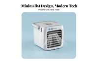 Mini Water-Based Chiller Cools & Humidifies Portable Air Chiller Fan Humidifier Function USB Desk Fan for Students, Office Workers, Dorm Room, Bedroom