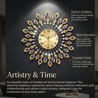 Modern Large Wall Clocks for Living Room, Metal Wall Clocks Home Accessories, Wall Hanging Peacock for Restaurant
