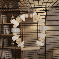 Parrot Swing and Bird Swing with Cuttlebone, Volcanic Stone Parrot Gnaw Toy, Grinding Toy Bird Cage Accessories
