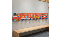 Children's Train Activity Board Fine Motor Skills Train Wall Busy Board Solid Wood Educational Activity Center