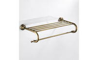 Wall-Fixed Towel Rack with Shelf Rust Resistant Washroom Towel Rack with Shelf Rustproof
