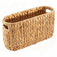 Rectangular Storage Basket Braided Grass Basket with Handles Sturdy