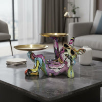 French Canine Statue Tray Modern Decor French Canine Tray Holder Graffiti Dog Key Holder Multi-Functional for Living Room