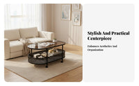Compact Design 2-Tier Rolling Trolley Lightweight 2-Tier Oval Trolley Table Small Footprint Mobile Storage Modern Design for Apartment Dwellers, Homeowners, Office Workers, Living Room, Bedroom, Kitchen, Balcony