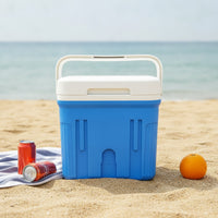 Portable Insulated Cooler Box Compact Hard-Shell Cooler Lightweight Ice Chest with Handle for Campers, Picnickers