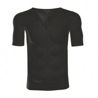 Muscle Shirt with Removable Inserts Fit Muscle Shirt with Chest and Shoulder Pads Stretch Physique-Defining Tee for Stage Performances