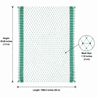 Poultry Netting 50m, Backyard Chicken Netting with 3cm Mesh, Flexible 18-Strand Green Netting with Fasteners for Hobby Farms