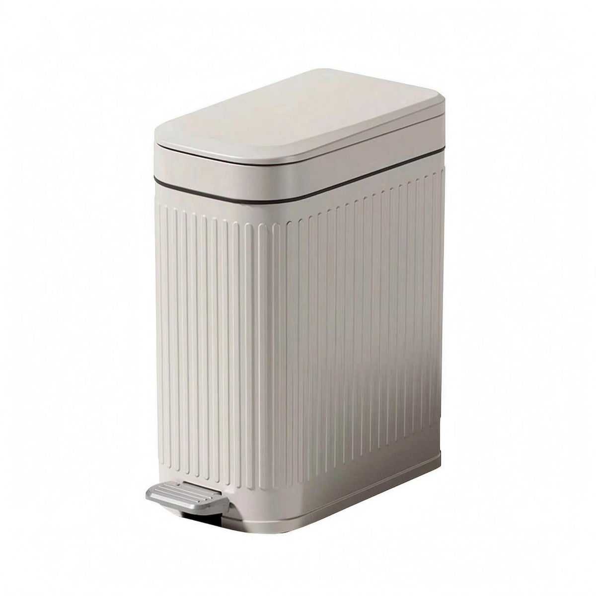 Step Pedal Trash Can Ribbed Lavatory Trash Can PP Waste Bin for Compact Areas