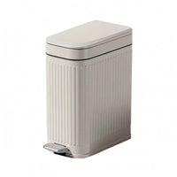 Step Pedal Trash Can Ribbed Lavatory Trash Can PP Waste Bin for Compact Areas