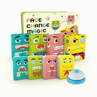 Educational Face-Changing Game Travel Friendly Expression Matching Game Portable Brain Teaser Chunky for Children, Classroom