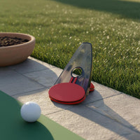 Indoor Outdoor Use Golf Putting Practice Aid Oval Base Golf Putting Practice Aid Translucent Body Sports Training Gear Curved Design for Indoors, Outdoors