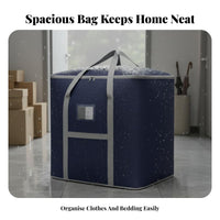 Large Capacity Storage Bag Water Resistant Oxford Cloth Quilt Bag Dampness-Resistant Bedding Storage Container for Movers, Families, Closet, Bedroom