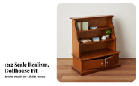 Realistic Design 1:12 Scale Bookcase High-Quality Wood Dollhouse Bookshelf Finely Crafted for Hobbyists, Kids 3+, Room Decoration