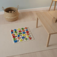 Early Learning Puzzle Board with Raised Pieces Smooth Wooden Puzzle Easy-Grasp Toy Interactive for Toddlers, Preschoolers, Kids
