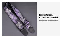 Universal Fit Violet Butterfly Guitar Strap Artistic Pattern Bass Guitar Strap Comfortable for Men, Music Practice, Concerts, Band Rehearsal