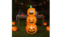 Stacked Pumpkin Inflatable Tall Stacked Pumpkins Large Jack O'lantern Decoration for Homeowners, Lawn