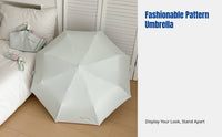 Compact Sun & Rain Umbrella, Women Student, High Aesthetic, UPF 50+ INS Style, Foldable, Stainless Steel, Fiberglass Ribs
