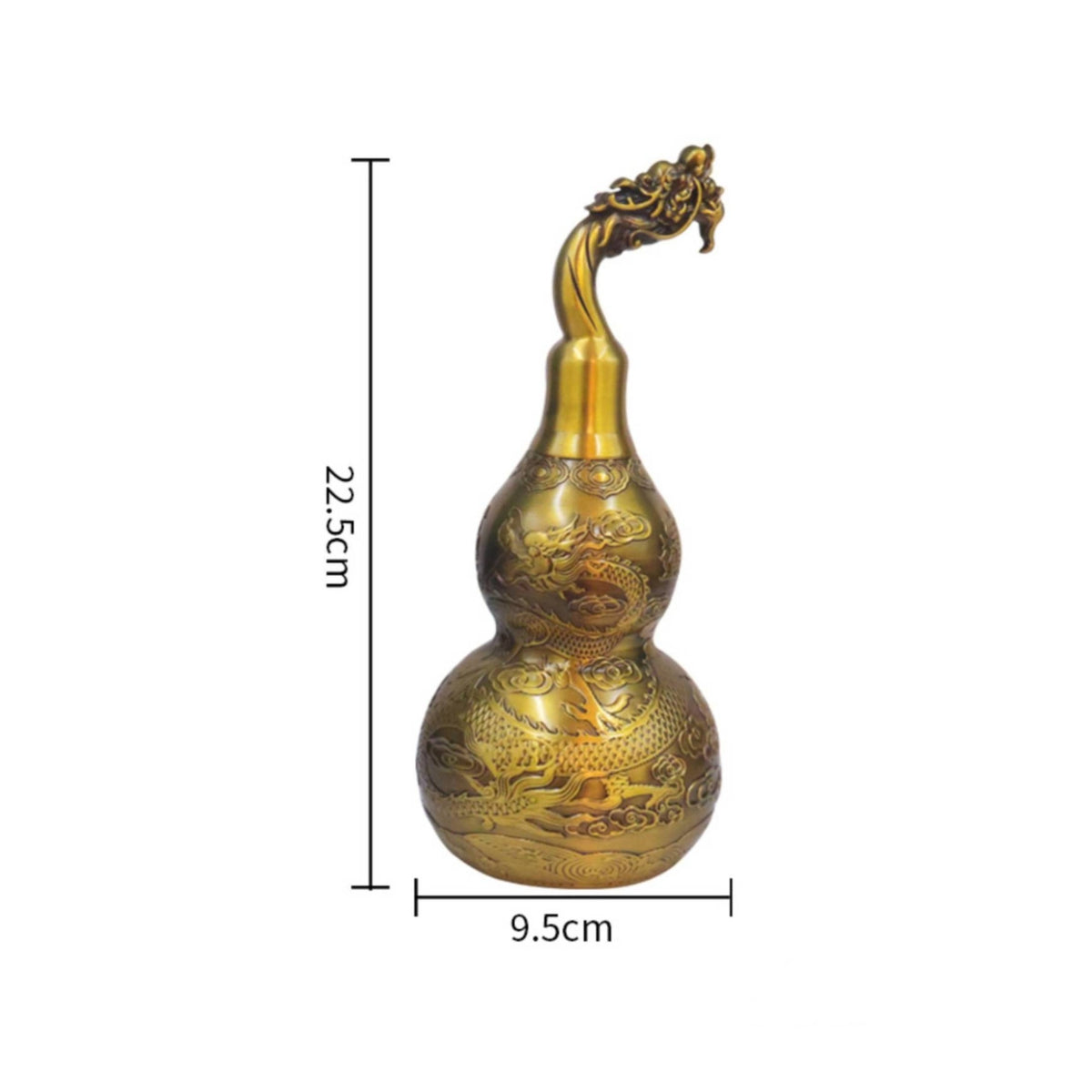 Gourd Ornament with Animal Finial Decorative Brass Gourd Traditional Figurine for Collectors