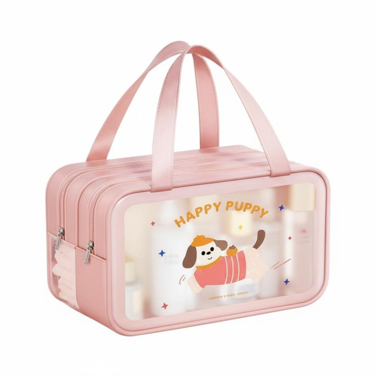 Portable Skincare Organizer Wet and Dry Separation Double Compartment Makeup Bag