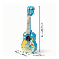 Mini Ukulele Toy Glossy Toy Ukulele with Four Strings Musical Instrument Educational Lightweight for Toddlers, Home, Classroom