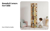 360-Degree Rotation Rotating Book Tower Modern Minimalist aesthetic Revolving Multi-Tier Shelf Floor-Standing bookcase Space-Saving for Children, Students, Families, Small Spaces, Bedroom, Home Office, Corner