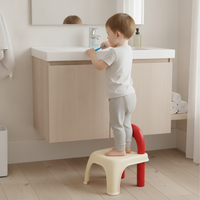 Dopamine Anti-Slip Thickened Plastic Stool with Ring Backrest for Kids and Home Use