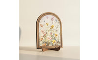 Wood Frame Plaque with Floral Print Freestanding Arched Table Decor Watercolor Tabletop Sign for Shelf, Mantel, Desk