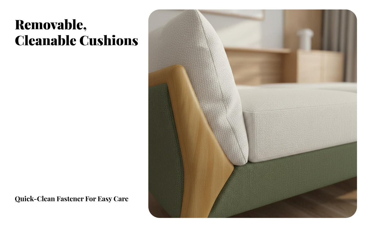 Upholstered Wooden Couch Removable and cleanable Cover Sofa Modern Minimalist Design Household Furniture for pairs, Living Room, Lounge Area, Bedroom