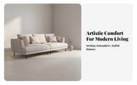 Easy to Clean Three-Seater Straight Sofa Nordic aesthetic3Seater Sofa Stain-Resistant Couch Minimalist Design for Apartment Dwellers, Families, Homeowners, Small areas, Lounge Area, Den, Home