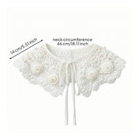 Decorative Detachable Lace Collar Scalloped Lace Collar Lightweight False for Girls